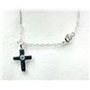Image 3 : STERLING SILVER CZ CROSS SHAPED NECKLACE, RETAIL $300.00.