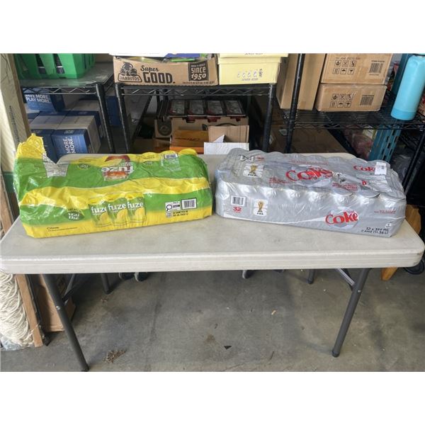 32 PACK OF DIET COKE AND 32 PACK OF FUZE DRINKS, SOME MISSING