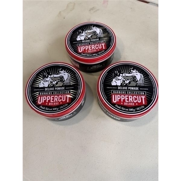 $210 RETAIL 3 NEW UPPERCUT DELUXE POMADESTRONG HOLD HIGH SHINE 300G / 10.5 OZ TINS RETAIL $70 EACH, 