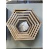 Image 2 : 2 NEW SETS OF 5 DECORATIVE HEXAGONAL FLOATING WALL SHELVES