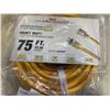 Image 3 : AS NEW 75FT YELLOW  INDOOR OUTDOOR HEAVY DUTY LIGHTED 3 WIRE GROUNDED EXTENSION CORD 10AWG