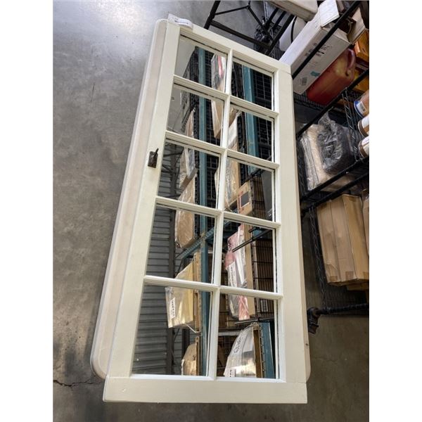 VINTAGE WINDOW PANE W/ MIRRORS INSERTED 20.5x48"