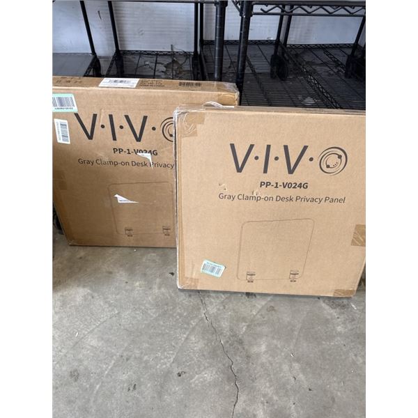 2 VIVO CLAMP ON DESK PRIVACY PANELS