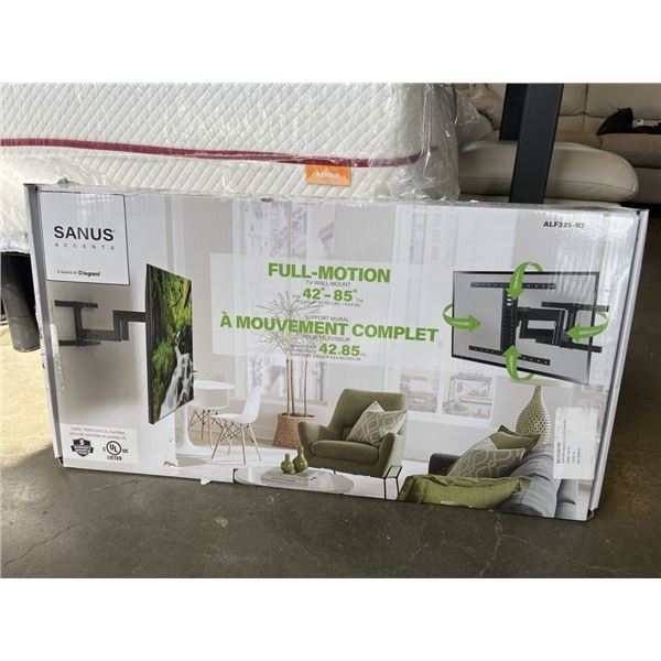 SANUS ACCENTS 42"-85" FULL MOTION TV WALL MOUNT, RETAIL $249