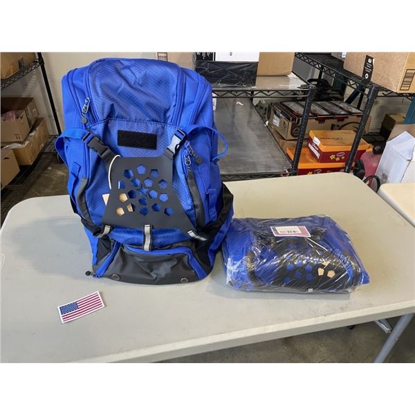 2 NEW BASEBALL / SPORTS BACKPACKS WITH SHOE COMPARTMENT, REMOVEABLE PATCH