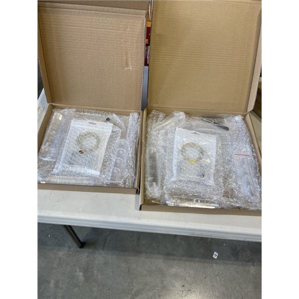 3 NEW 4 TIER ACRYLIC CUPCAKE STANDS, AND 3 NEW 3 TIER ACRYLIC CUPCAKE STANDS, WITH LED LIGHTS