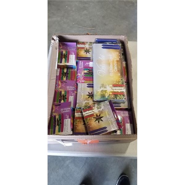 TRAY LOT OF NEW ASSORTED CANDLES