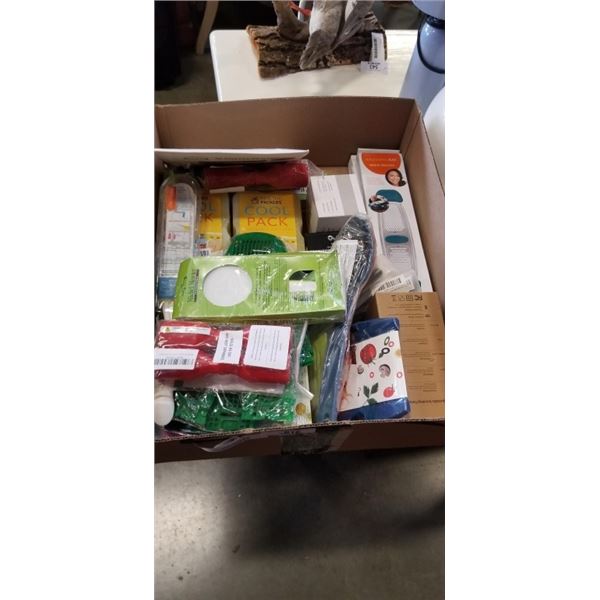LARGE LOT OF ASSORTED NEW AMAZON OVERSTOCK KITCHEN AND HOUSEHOLD ITEMS