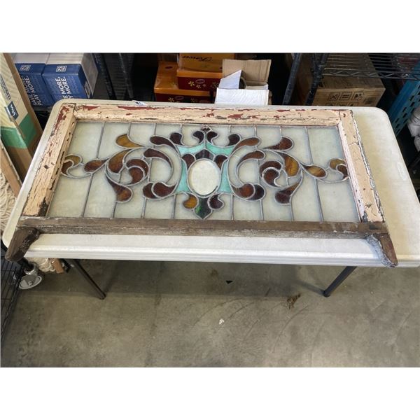 ANTIQUE FRAMED GLASS 40 X 20 INCH