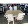 Image 7 : LIGHT OAK DINING TABLE WITH 6 CHAIRS AND EXTENSION