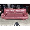 Image 1 : BURGUNDY LEATHER SOFA, GOOD CONDITION