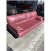 Image 2 : BURGUNDY LEATHER SOFA, GOOD CONDITION