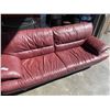 Image 3 : BURGUNDY LEATHER SOFA, GOOD CONDITION