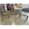 Image 1 : 3PC GLASS TOP COFFEE AND ENDTABLE SET