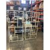 Image 1 : 2 MULTI TIERED GOLD TONE DISPLAY SHELF W/ GLASS SHELVES