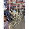 Image 3 : 2 MULTI TIERED GOLD TONE DISPLAY SHELF W/ GLASS SHELVES
