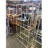 Image 5 : 2 MULTI TIERED GOLD TONE DISPLAY SHELF W/ GLASS SHELVES