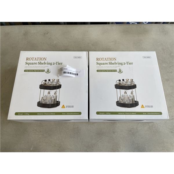 2 NEW 2 TIER ROTATING VANITY SHELVES