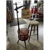Image 1 : ANTIQUE FLOOR LAMP AND STOOL