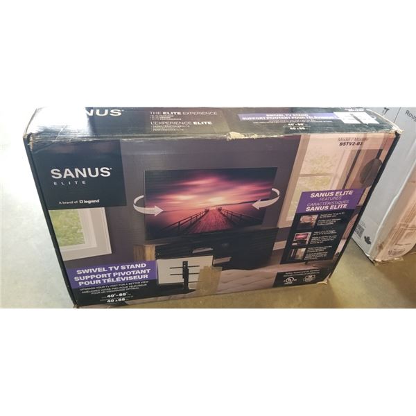 SANUS SYSTEMS TABLETOP TV STAND 40-86" SWIVEL TV MOUNT, RETAIL $249