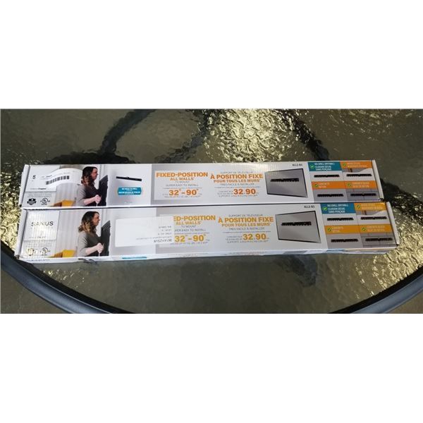 2 SANUS 32-90" FIXED TV WALL MOUNT, TOTAL RETAIL $158