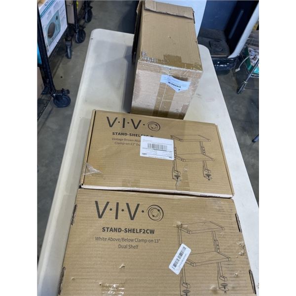 2 VIVO CLAMP ON SHELVES WITH2 TIER STORAGE SHELF