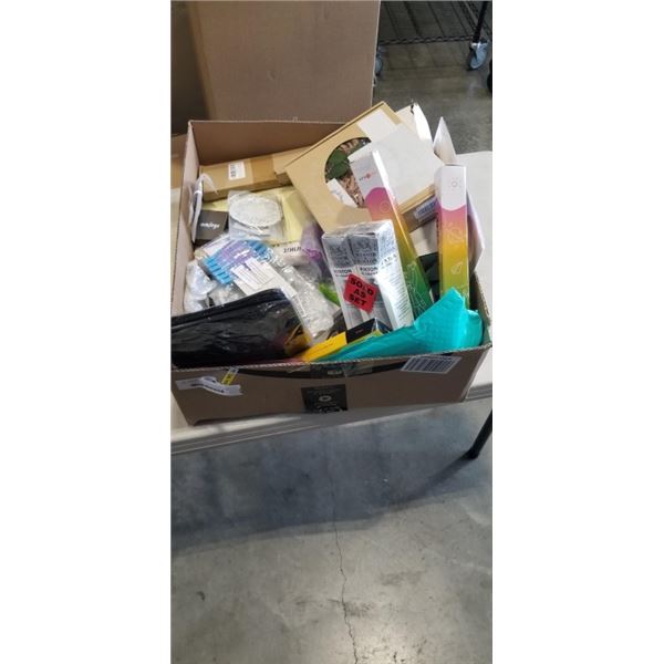 BOX OF NEW AMAZON CRAFT ITEMS - HEAT TRANFER VINYL, OIL COLOURS, BEADS, ETC