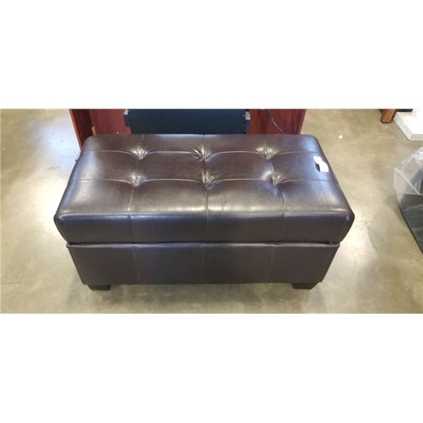LEATHER STORAGE OTTOMAN
