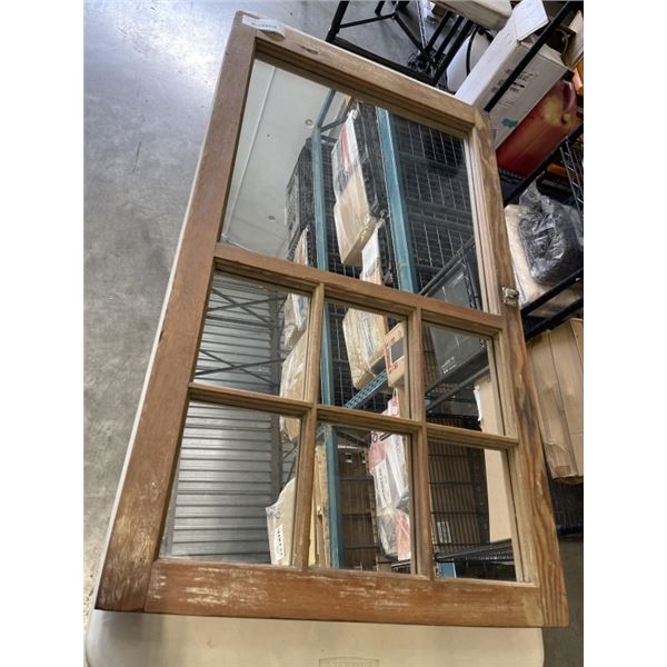 VINTAGE WINDOW PANE W/ MIRRORS INSERTED 24x42"