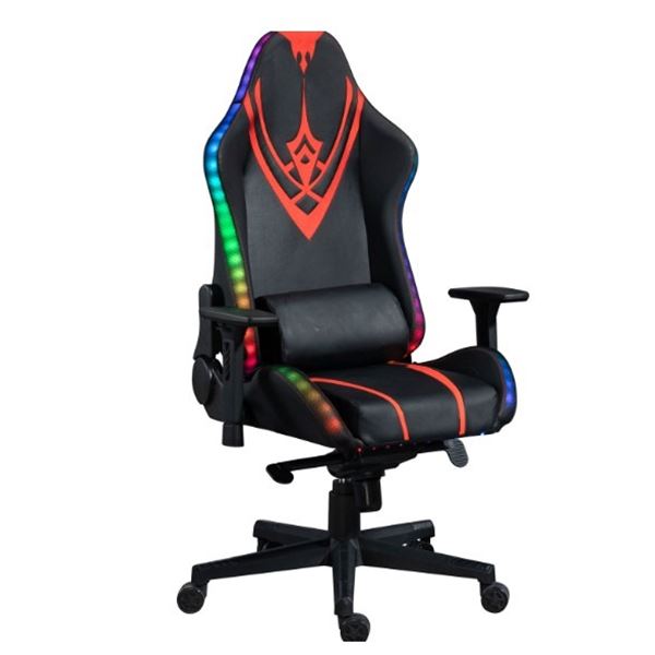 NAZ EXCALIBUR ERGONOMIC HIGH BACK FAUX LEATHER GAMING CHAIR W/ RGB LED LIGHTS, RETAIL $499