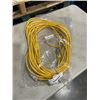 Image 1 : AS NEW 75FT YELLOW  INDOOR OUTDOOR HEAVY DUTY LIGHTED 3 WIRE GROUNDED EXTENSION CORD 16AWG