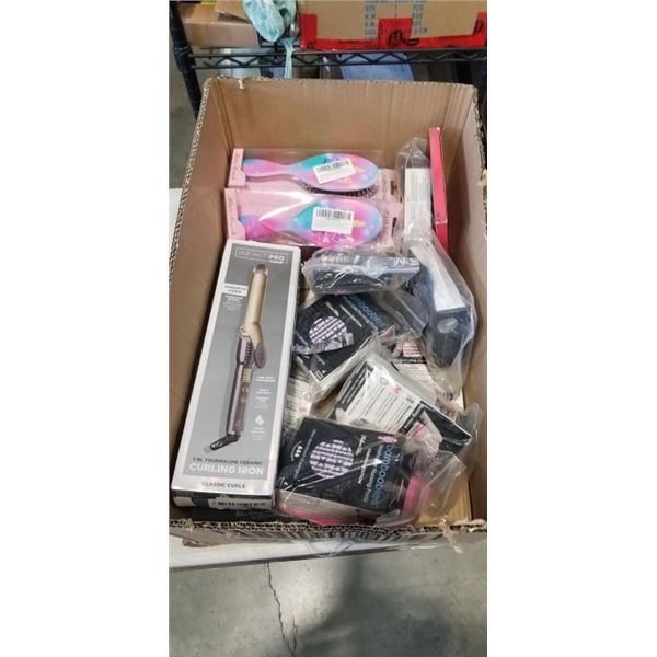 LARGE LOT OF NEW OVERSTOCK BEAUTY AND TOILETRY, INLCUDING COMBS, STRAIGHTGENER ETC