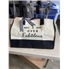 Image 3 : 5 NEW CANVAS CARRY TOTES ' NOT A DAY OVER FABULOUS' IN GIFT BOX WITH CARD