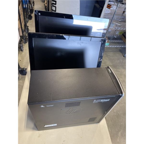 ASSORTED PARTS COMPUTERS, AND HP MONITOR