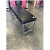 Image 2 : BLACK LEATHER AND CHROME ENTRANCE BENCH