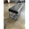 Image 3 : BLACK LEATHER AND CHROME ENTRANCE BENCH