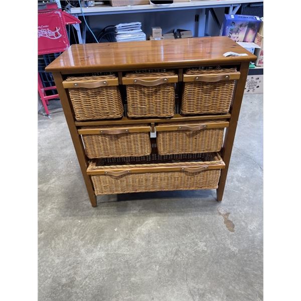 RATTAN BASKET STORAGE ORGANIZER