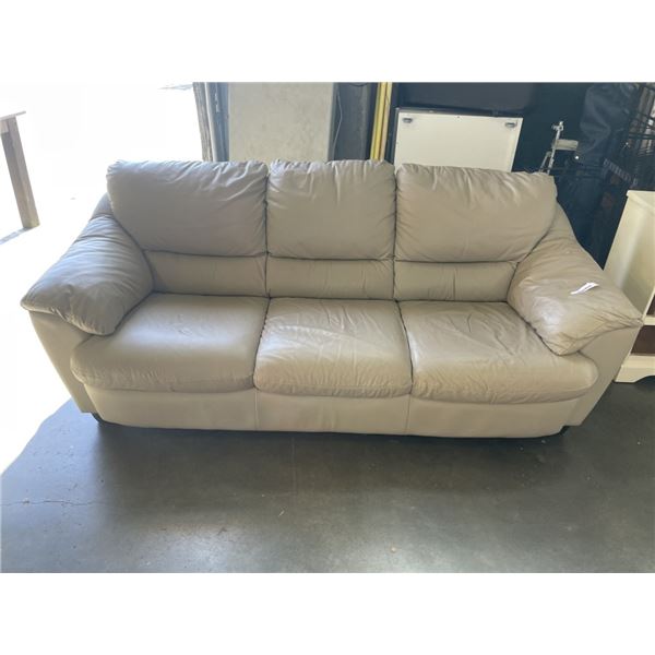 LIGHT BEIGE LEATHER SOFA