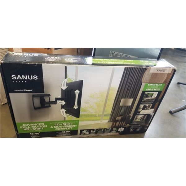 SANUS ELITE 42-90" ADVANCED FULL-MOTION 4D + SHIFT WALL MOUNT, RETAIL $439