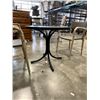 Image 3 : BRAND NEW PATIO BISTRO SET, GLASS TOP ROUND PATIO TABLE, 30 INCH DIAMETER AND 2 STACKING GREY STAINL