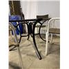 Image 3 : BRAND NEW GLASS TOP SQAURE PATIO WITH 4 BROWN STACKING CHAIRS, 36 INCH SQUARE TABLE