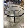 Image 1 : BRAND NEW GLASS TOP ROUND PATIO TABLE, 56 INCH DIAMETER