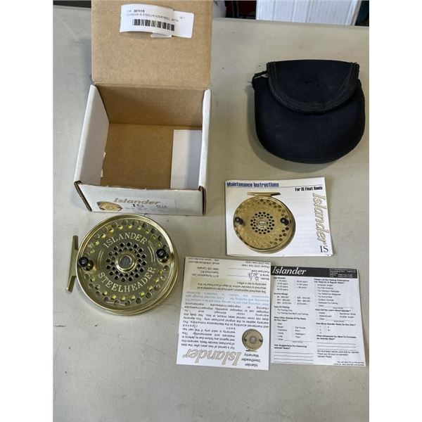 ISLANDER IS STEELHEADER REEL, WITH ORIGINAL BOX AND BAG, IN GOOD CONDITION