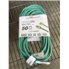 Image 1 : AS NEW 50FT INDOOR OUTDOOR HEAVY DUTY LIGHTED 3 WIRE GROUNDED EXTENSION CORD,GREEN, 14AWG