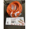 Image 1 : AS NEW 100FT INDOOR OUTDOOR HEAVY DUTY LIGHTED 3 WIRE GROUNDED EXTENSION CORD,ORANGE, 10AWG