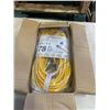 Image 1 : AS NEW 75FT YELLOW  INDOOR OUTDOOR HEAVY DUTY LIGHTED 3 WIRE GROUNDED EXTENSION CORD 14AWG