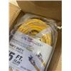 Image 3 : AS NEW 75FT YELLOW  INDOOR OUTDOOR HEAVY DUTY LIGHTED 3 WIRE GROUNDED EXTENSION CORD 14AWG
