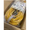 Image 4 : AS NEW 75FT YELLOW  INDOOR OUTDOOR HEAVY DUTY LIGHTED 3 WIRE GROUNDED EXTENSION CORD 14AWG