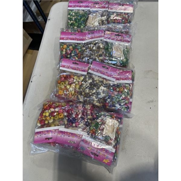 CASE OF NEW BEADS IN MINI PACKAGES, VARIOUS KINDS