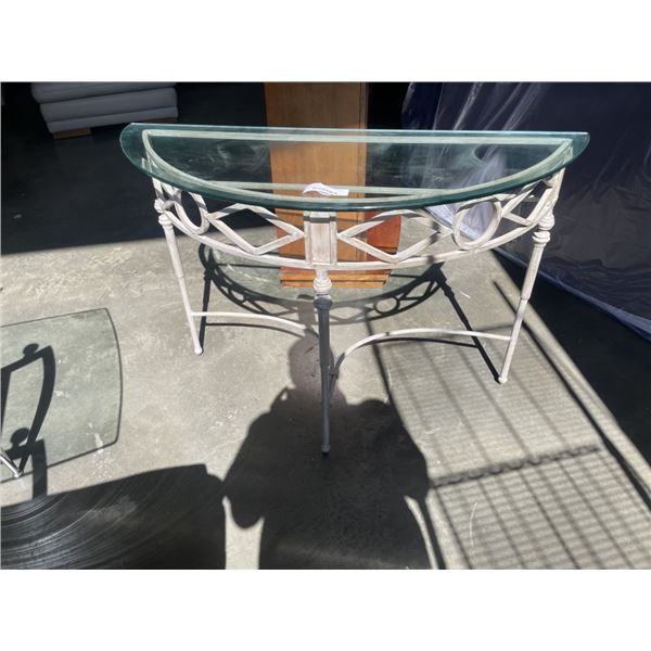 GLASS TOP HALL TABLE